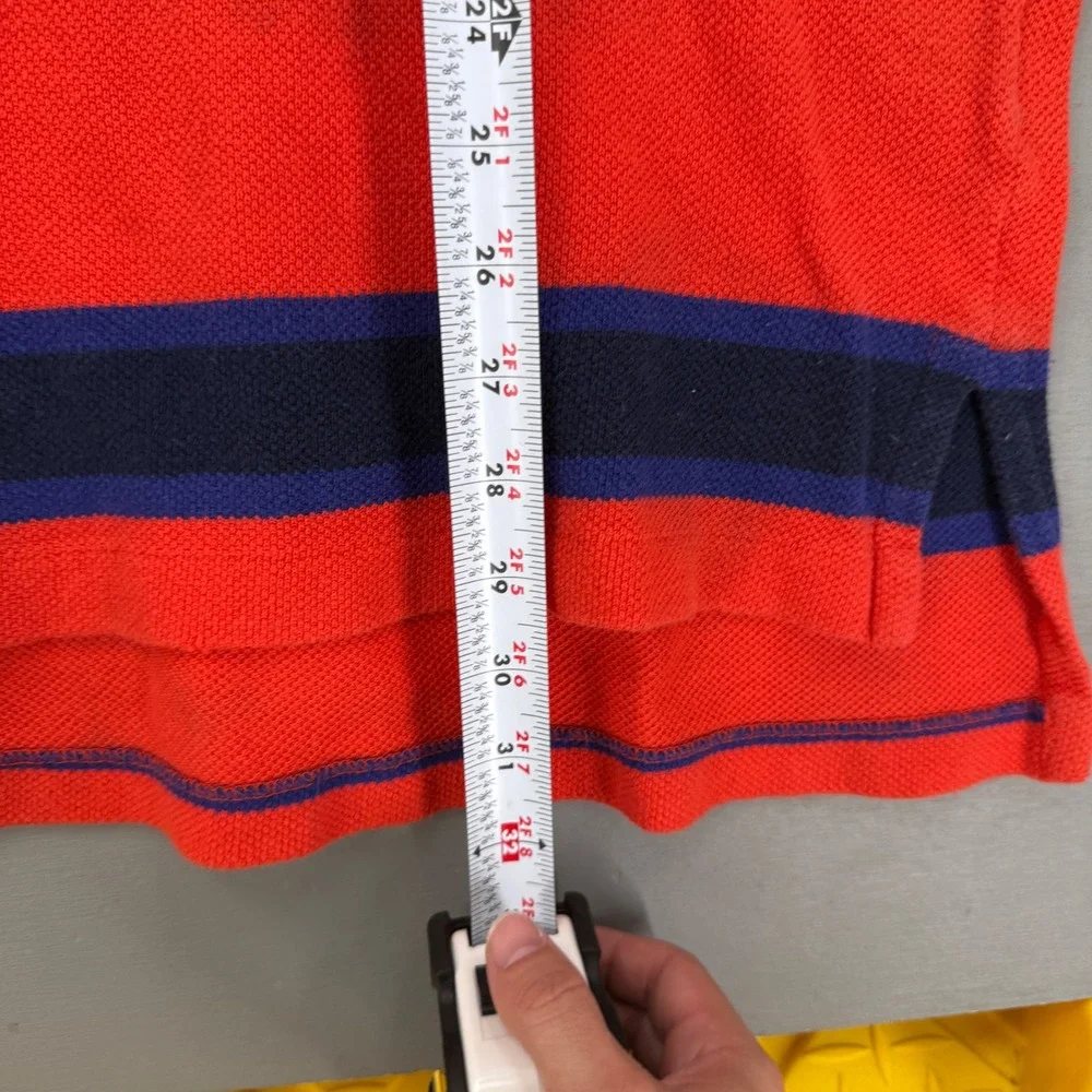 Vintage Polo Ralph Lauren Rugby Polo Shirt Red Navy Striped Long Sleeve XL
